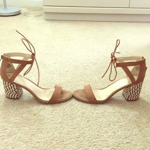 Brown wedges with about a two inch heel